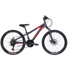 Велосипед 24" Discovery RIDER AM DD 2022 (темно-серебристый с красным (м)) OPS-DIS-24-310