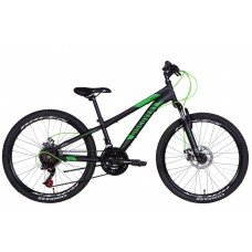 Велосипед 24" Discovery RIDER AM DD 2022 (черно-зеленый (м)) OPS-DIS-24-311