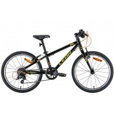 Велосипед 20" Leon GO 7 speed Vbr 2022 (черный с желтым) OPS-LN-20-002