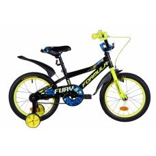 Велосипед 16" Formula FURY 2021 черно-желтый с синим OPS-FRK-16-154