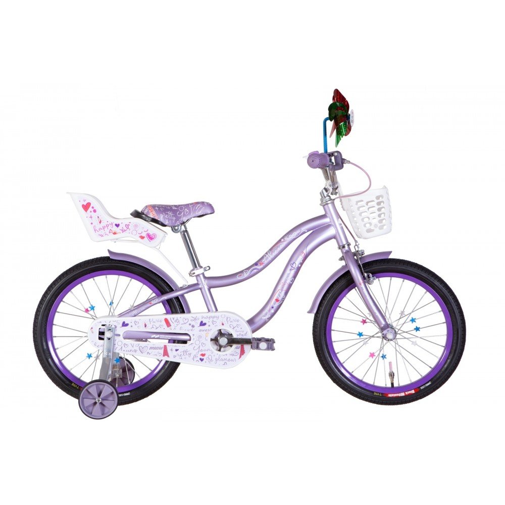 Велосипед ST 18" Formula ALICIA с багажником для кукол, с крылом St, с корзиной Pl 2022 (сиреневый) OPS-FRK-18-102 Велосипед ST 18" Formula ALICIA с багажником для кукол, с крылом St, с корзиной Pl 2022 (сиреневый) OPS-FRK-18-102