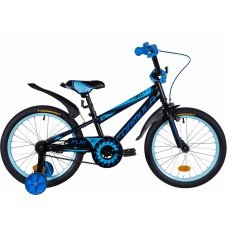 Велосипед 18" Formula SPORT 2021 черно-синий с голубым м OPS-FRK-18-082