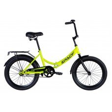 Велосипед ST 20" SPACE -050 тормозная рама- с багажником задн St с крылом St 2024 (салатный ) OPS-SP-20-000