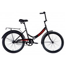 Велосипед ST 24" SPACE -050 тормозная рама- с багажником задн St с крылом St 2024 (серый) OPS-SP-24-002