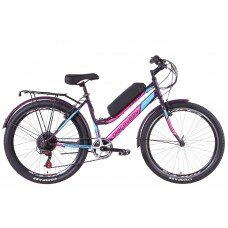 Электровелосипед 26" Discovery LIANA 350Вт 36В редукт, 8 8Ач дисплей, САП, с крепл на раму, 2021 фиолетовый м ELB-DIS-26-003