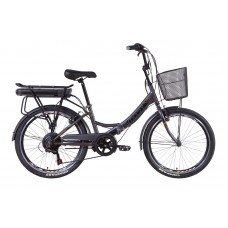 Электровелосипед 24" Formula SMART рама- " 500Вт 48В редуктор. дисплей, САП, 12.5Ач с крепл. к багажн., 2021 (серо-черный) ELB-FR-24-009