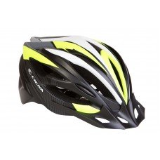 Шлем велосипедный с козырьком CIGNA WT-068 (черно-бело-салатный) HEAD-015