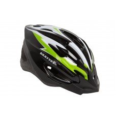 Шлем велосипедный HE 126 (черно-бело-салатный) HEAD-004