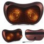 Массажная Подушка MASSAGE PILLOW QY-8028 Инфракрасный роликовий массажер для шеи и спины Коричневая