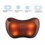 Массажная Подушка MASSAGE PILLOW QY-8028 Инфракрасный роликовий массажер для шеи и спины Коричневая