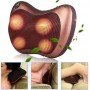Массажная Подушка MASSAGE PILLOW QY-8028 Инфракрасный роликовий массажер для шеи и спины Коричневая