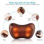 Массажная Подушка MASSAGE PILLOW QY-8028 Инфракрасный роликовий массажер для шеи и спины Коричневая