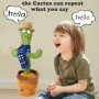 Интерактивный плюшевый танцующий кактус повторюшка Dancing Light Cactus с подсветкой, поющий песни