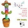 Интерактивный плюшевый танцующий кактус повторюшка Dancing Cactus DC2 с подсветкой, поющий
