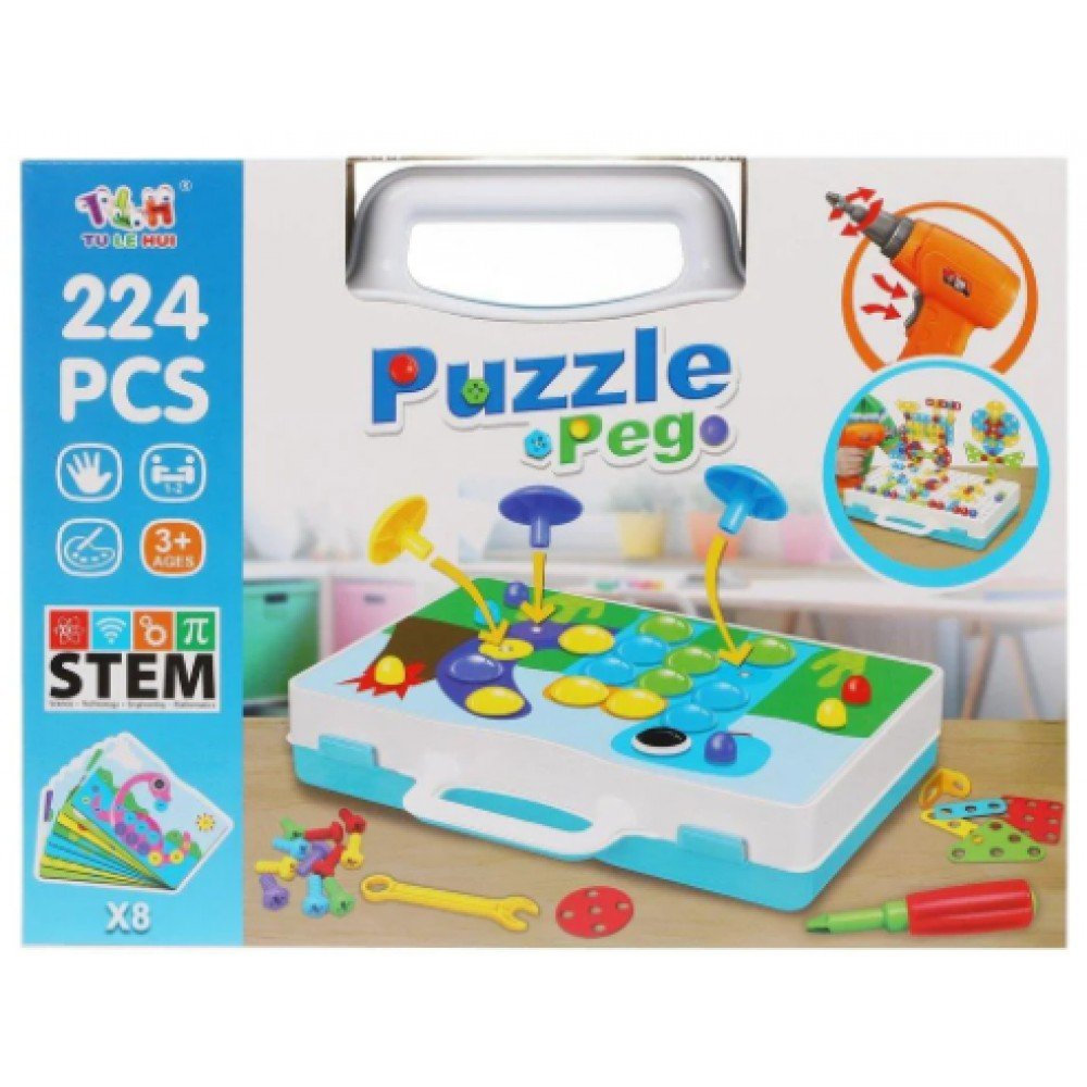 Развивающий конструктор на 224 детали Tu Le Hui "Puzzle Peg" чемодан TLH-29 Развивающий конструктор на 224 детали Tu Le Hui "Puzzle Peg" чемодан TLH-29