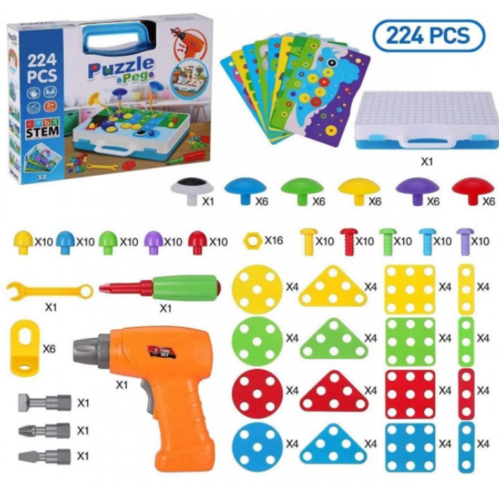 Развивающий конструктор на 224 детали Tu Le Hui "Puzzle Peg" чемодан TLH-29 Развивающий конструктор на 224 детали Tu Le Hui "Puzzle Peg" чемодан TLH-29