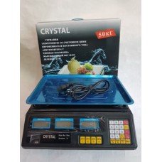 Торговые Весы электронные с калькулятором Crystal 50 kg 6V Черный Лучшая цена!