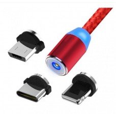 Магнитный кабель X-Cable Magnetic 360 3 in 1, красный