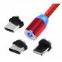 Магнитный кабель X-Cable Magnetic 360 3 in 1, красный