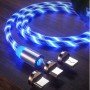 Новинка Магнитный светящийся кабель для зарядки 3 в 1 X-cable 360 (Iphone, microUSB, Type-C) 3А синий кабель Новинка Магнитный светящийся кабель для зарядки 3 в 1 X-cable 360 (Iphone, microUSB, Type-C) 3А синий кабель