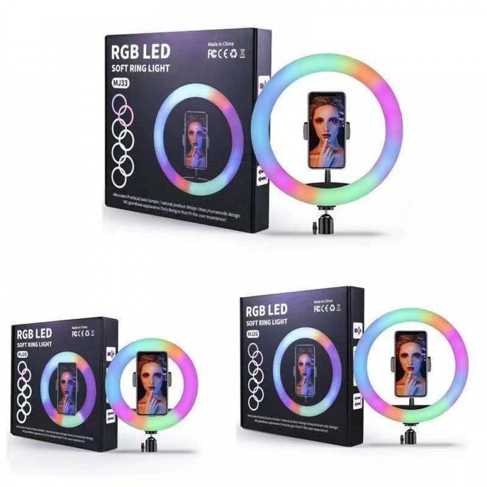 Селфи-кольцо 26 см RGB с мульти регулировкой света, управлением от USB и креплением под штатив и телефон Селфи-кольцо 26 см RGB с мульти регулировкой света, управлением от USB и креплением под штатив и телефон