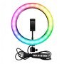 Селфи-кольцо 26 см RGB с мульти регулировкой света, управлением от USB и креплением под штатив и телефон Селфи-кольцо 26 см RGB с мульти регулировкой света, управлением от USB и креплением под штатив и телефон