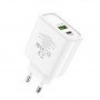 Сетевой адаптер питания Hoco C57A White HOCO Speed C57A |Type-C/USB, PD/QC3.0, 3A|