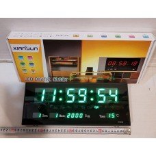 Настенные часы Led с подсветкой 3615 зеленая, Электронные часы, будильник, настольные часы