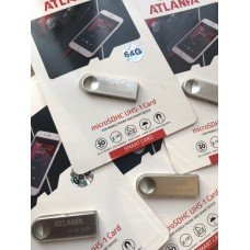 Мини-флешка с отверстием для ключей 2.0 64Gb ATLANFA AT-U3 Silver