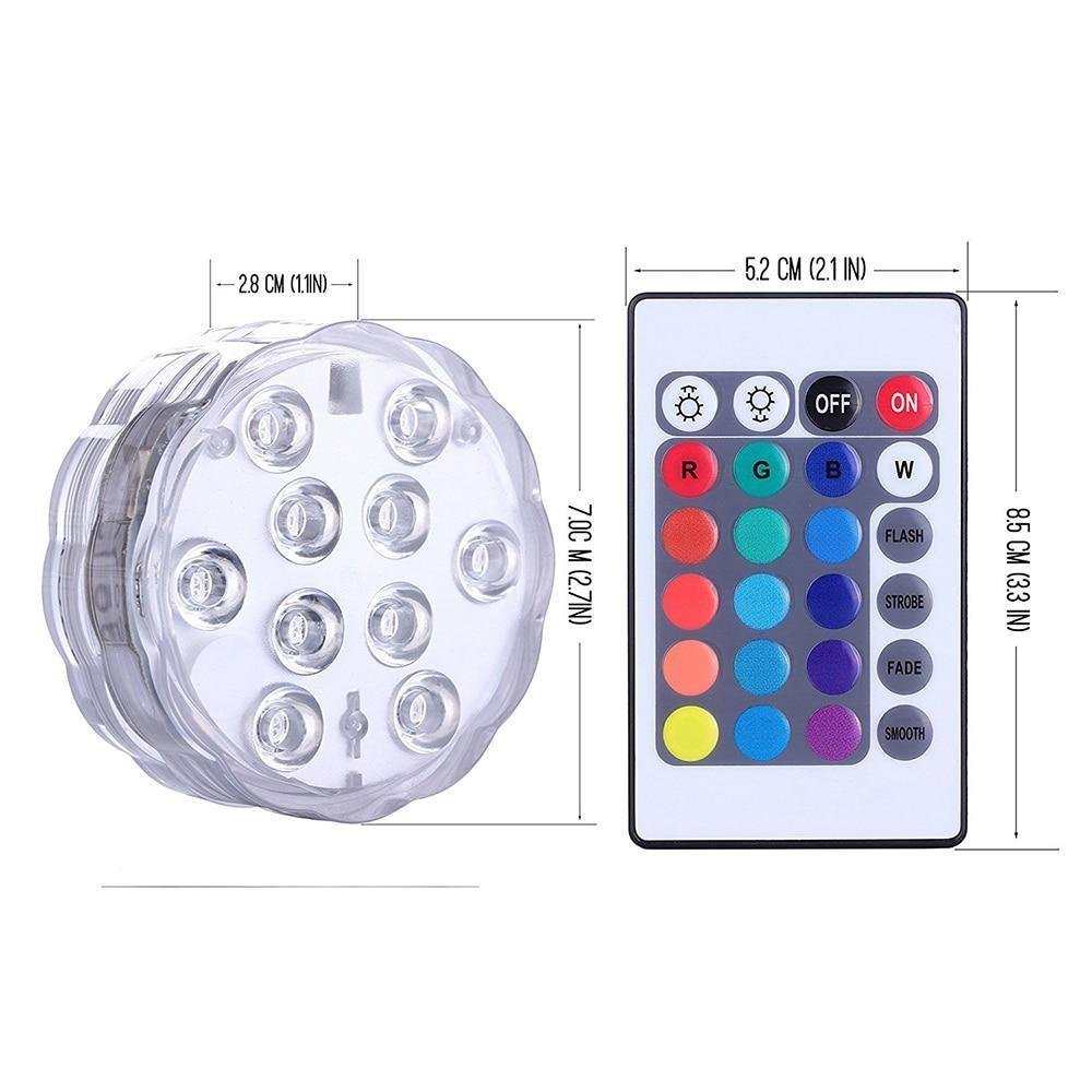 Светодиодный RGB погружной светильник с дистанционным управлением Светодиодный RGB погружной светильник с дистанционным управлением
