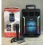 Портативная колонка Kimiso QS-627 с микрофоном и светомузыкой (USB/BT/FM)