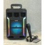 Портативная колонка Kimiso QS-627 с микрофоном и светомузыкой (USB/BT/FM)