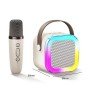 Караоке Светодиодный беспроводной на 2 Микрофона, аудио микрофон детское караоке SPEAKER K12