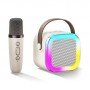 Караоке Светодиодный беспроводной на 2 Микрофона, аудио микрофон детское караоке SPEAKER K12