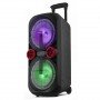 Переносная аккумуляторная колонка с микрофоном KOLAV-2812 8"*2/USB/TF/FM/Bluetooth | Колонка-чемодан