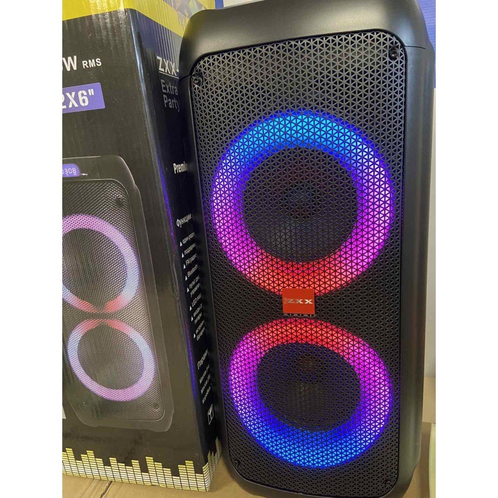 Портативная беспроводная акустическая колонка с Bluetooth ZXX 5506 c микрофоном 30Вт 6" USB/SD/FM/BT/MIC/ДУ Портативная беспроводная акустическая колонка с Bluetooth ZXX 5506 c микрофоном 30Вт 6" USB/SD/FM/BT/MIC/ДУ