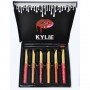 Набор матовая жидкая помада 6шт + карандаш Kylie, Набор жидких матовых помад Кайли