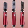 Фен электрический ионный 3 в 1 Hair Drye расческа для волос с функциями объемный выпрямитель Красный