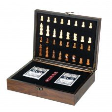 Набор игр в деревянном боксе (шахматы, карты, кости) (8718-005)