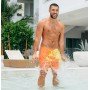 Шорты хамелеон для плавания, пляжные мужские спортивные шорты меняющие цвет ЖЕЛТО-ОРАНЖЕВЫЕ Размер M