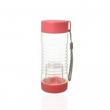 Бутылка пластиковая 450ml с заварником для ягод и сока и чая цвет розовый