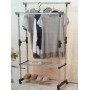 Телескопическая стойка-вешалка для одежды и обуви-Double Pole Clothes,двойная вешалка, с двумя полками,8210-1 Телескопическая стойка-вешалка для одежды и обуви-Double Pole Clothes,двойная вешалка, с двумя полками,8210-1