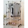Телескопическая стойка-вешалка для одежды и обуви-Double Pole Clothes,двойная вешалка, с двумя полками,8210-1 Телескопическая стойка-вешалка для одежды и обуви-Double Pole Clothes,двойная вешалка, с двумя полками,8210-1