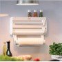 Кухонный тройной держатель Triple Paper Dispenser 3 в 1 для бумажных полотенец пищевой пленки и фольги