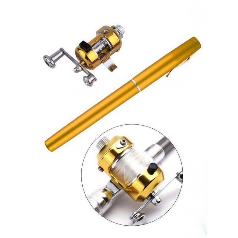 Удочка складная с катушкой и леской, телескопическая, Fishing rod in pen case, блесной, удочка ручка Удочка складная с катушкой и леской, телескопическая, Fishing rod in pen case, блесной, удочка ручка