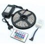 Комплект светодиодная RGB Led лента 5 м 5050 с блоком и пультом управления / Многоцветная лента