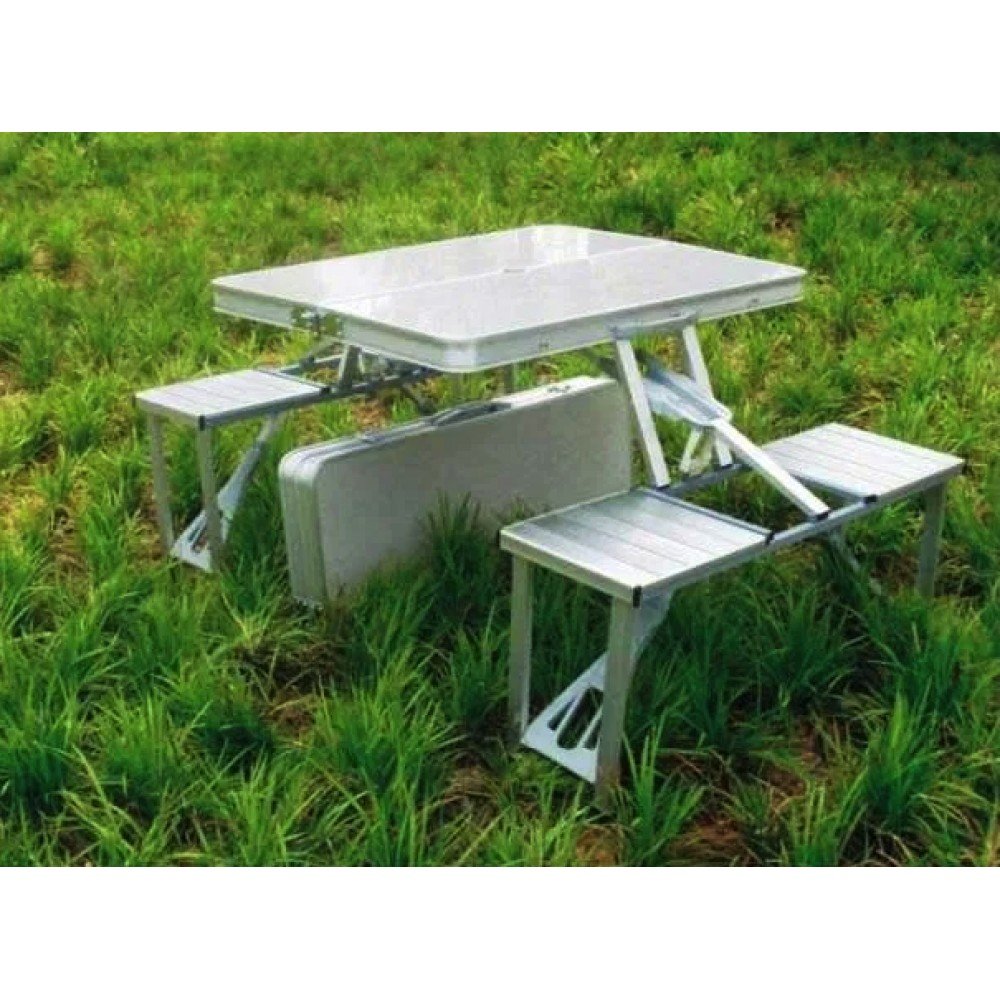 Стол раскладной для пикника, рыбалки с 4 стула, Folding Table стол трансформер, чемодан алюминиевый Стол раскладной для пикника, рыбалки с 4 стула, Folding Table стол трансформер, чемодан алюминиевый