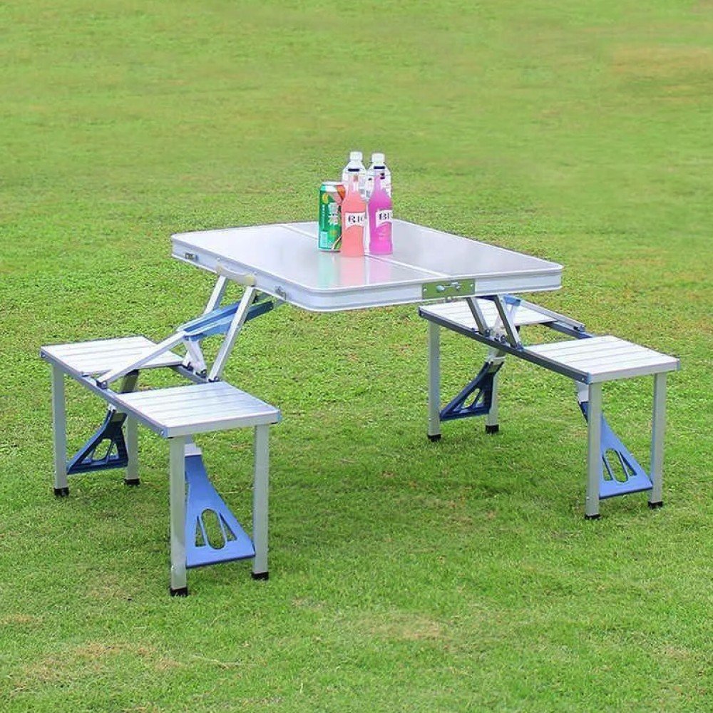 Стол раскладной для пикника, рыбалки с 4 стула, Folding Table стол трансформер, чемодан алюминиевый Стол раскладной для пикника, рыбалки с 4 стула, Folding Table стол трансформер, чемодан алюминиевый