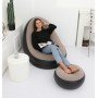 Надувное садовое кресло с пуфиком Air Sofa Comfort zd-33223, велюр, 76*130 см