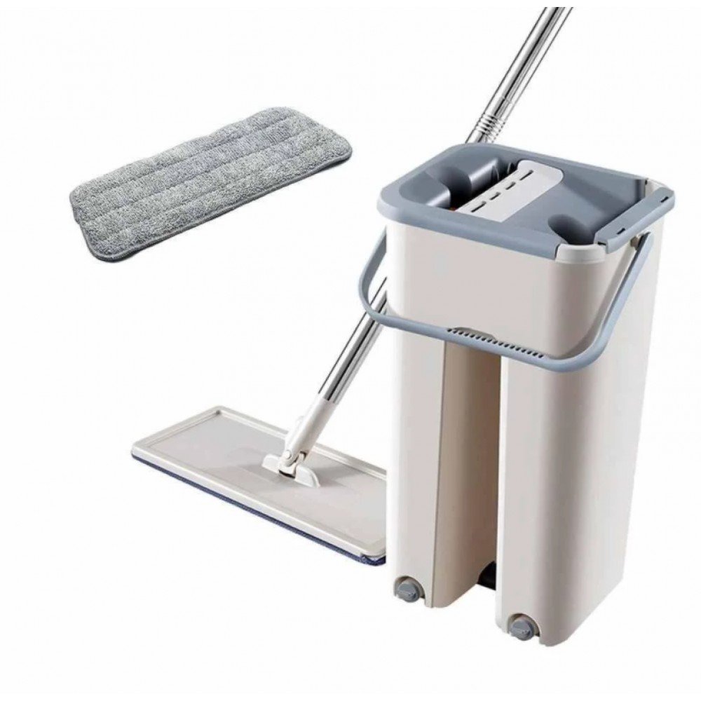 Швабра и Ведро Большое Scratch Cleaning Mop со складной ручкой и системой отжима, две насадки микрофибры Швабра и Ведро Большое Scratch Cleaning Mop со складной ручкой и системой отжима, две насадки микрофибры